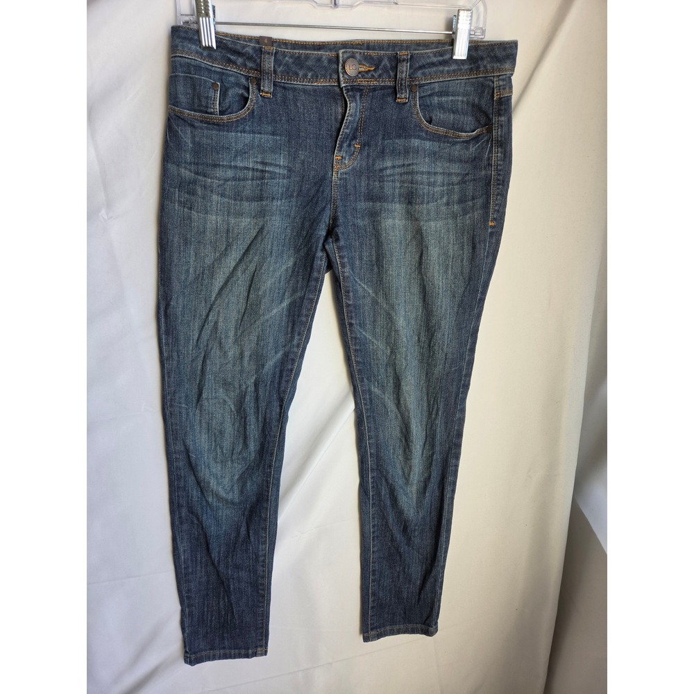 LC Lauren Conrad Jeans Womens Blue Dark Wash Slim Mid Rise Skinny